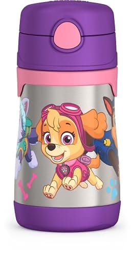 THERMOS Vacuum Insulated Stainless Steel 10oz Straw Bottle, Paw Patrol Girl - Image 1