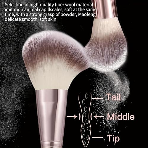 HGHDBT 53Pcs Brown Makeup Brushes Set Professional Makeup Kit Multi-functional Makeup Tool Set with Facial Makeup Accessories, Foundation Makeup Brush Kit Eye and Face Make up Brushes & Tools thumbnail 3