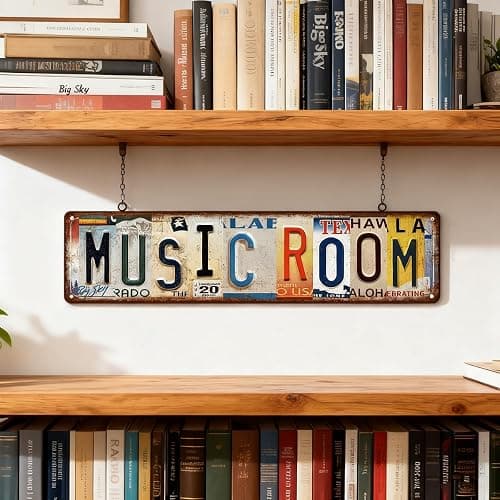Retro Music Room Wall Decoration art Signs，Vintage Music Street Signs Metal Tin Sign Plate,16 x 4 Inches, Suitable for Band Poster, Studio, Bedroom, Grunge Room decor, Personalized Gifts Accessories for Rock Enthusiasts thumbnail 3
