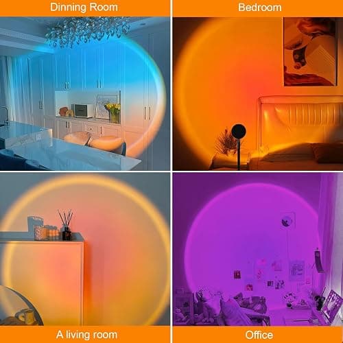 Sunset Lamp Projector, Rainbow Projection Led Lights with Remote, 16 Colors Multicolor Changing LED Night Light, Sunlight Light for Photography Selfie Party, Home Bedroom Decor Xmas Gifts for Women thumbnail 4