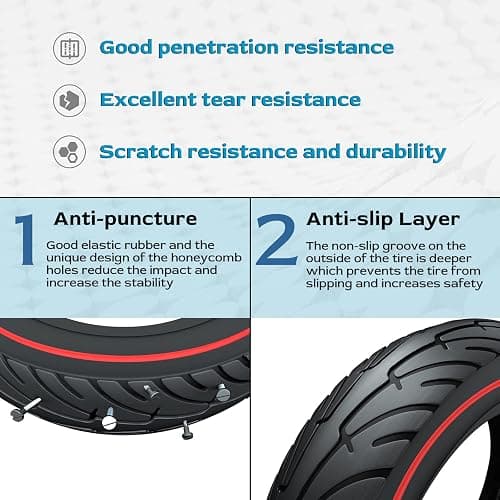 OUXI Xiaomi Tyre, Electric Scooter Tyre Solid 8.5 Inch Puncture Proof Explosion Proof Rubber Tubeless Wheel Front/Rear for Xiaomi Mijia M365 Pro, Gotrax gxl/XR/V2-2PCS thumbnail 3