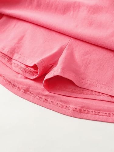 Fdqin 2 Pack Girls Skirts Elastic Flared Plain Tennis Skater Skirts with Built-in Shorts Kids Active Flowy Skorts thumbnail 6