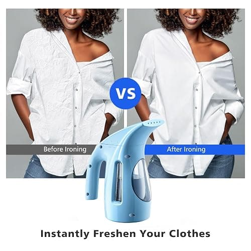 HiLIFE Steamer for Clothes, Portable Handheld Design, 240ml Big Capacity, 700W, Strong Penetrating Steam, Removes Wrinkle, for Home, Office(ONLY FOR 120V) (Sky Blue) thumbnail 4