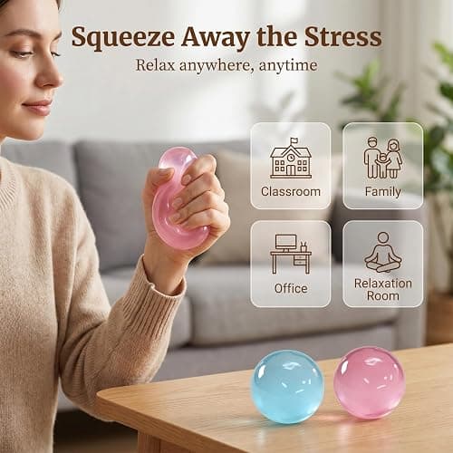 Coconut Oil Squishy, Coconut Oil Stress Ball – Super Soft, Handmade Slow Rising Fidget Squeeze Toy for Stress Relief, Squeeze the Stress Away (Blue) thumbnail 4