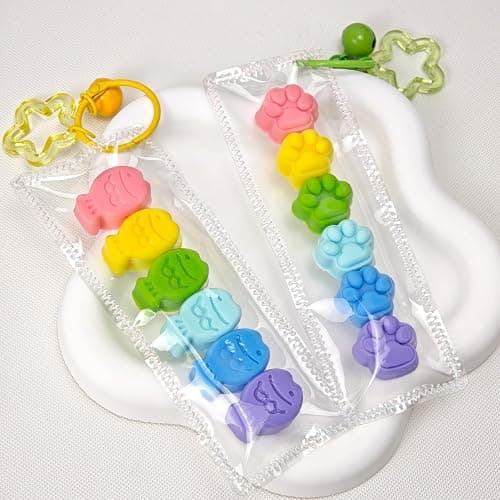 Handmade Rainbow Cat Paw Taba Squishy Bag Charm - Cute Mini Silicone Fidget Sensory Toy, Soft Sticky and Slow Rebound Stress Relief Squeeze Toy for Relaxation Gift (Cat Paw) thumbnail 6