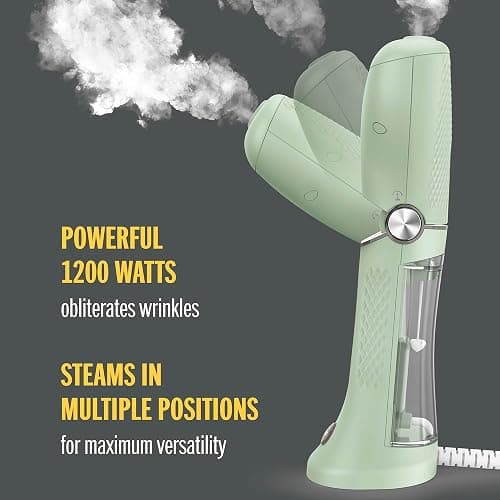 Conair Handheld Garment Steamer for Clothes - Power Steam: Small Size, Big Power - Great for Home, Office, or Travel with Dual Voltage for Worldwide Use, Mint Green thumbnail 4