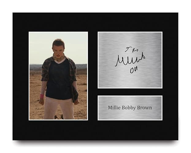 HWC Trading Millie Bobby Brown V2 Strange Hawkins Thing Gifts Printed Signed Autograph Picture for TV Show Fans - US Letter - Image 1
