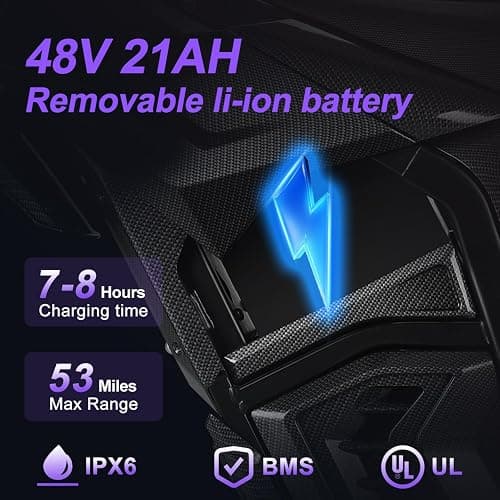 VALTINSU EM5 Electric Dirt Bike w/Light & Display, Off-Road Motorcycle 2600W 3 Speed Modes (Max 40MPH) 48V Range 53MI,14"/12" Tires,Dual Suspension & Hydraulic Brakes Fit Age 13+,Carbon Fiber Style thumbnail 3