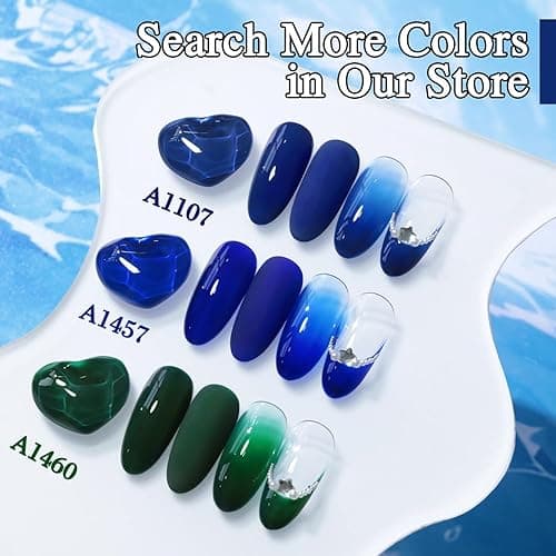 Double Rhythm 15ML Gel Polish Pure Sheer Same Color Same Bottle Soak Off Gel Polish Art Manicure Salon DIY at Home for Women (Deep Green-A1460) thumbnail 7
