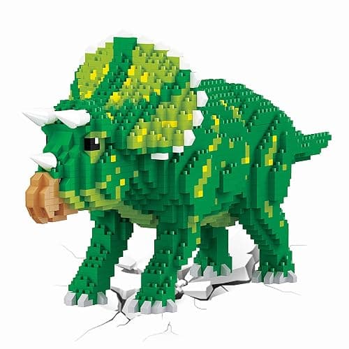 Larcele 1737 Pièces Micro Dinosaure Blocs de Construction Kit, Bricolage Mini Blocs de Briques Jouet Set KLJM-06 (Tricératops) thumbnail 6