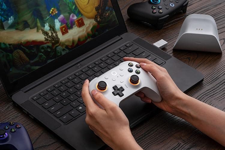 8BitDo Ultimate 2 Wireless Controller for Windows PC, Apple, Steam & Android, Gaming Controller with TMR Joysticks, Hall/Tactile Triggers, Motion Control, RGB Fire Ring, 1000Hz Polling Rate, Black thumbnail 10