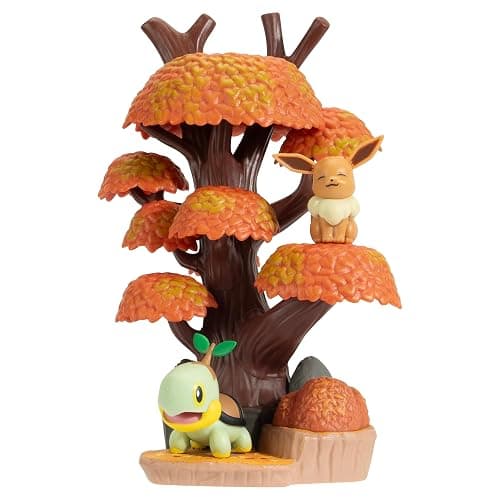 Jazwares Pokemon Autumn Forest Environment - 6-Inch Multi-Level Display Set with Two 2-inch Battle Figures - Image 1