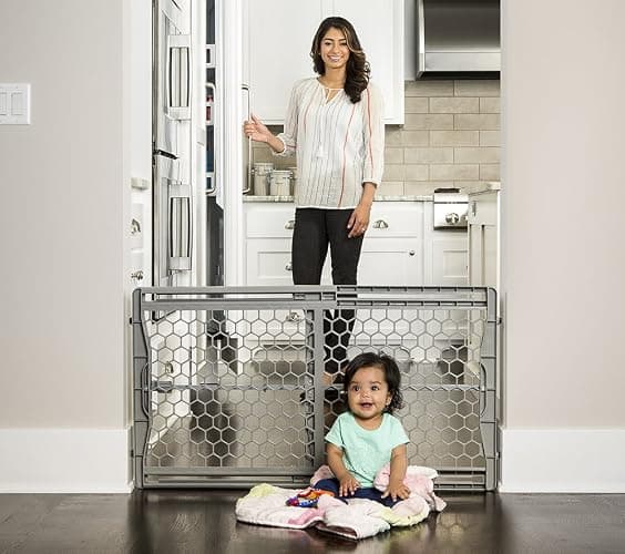 Regalo Easy Fit Plastic Adjustable Extra Wide Baby Gate, Award Winning Brand, 23 Inches Tall, Fits Openings Between 28 to 42 Inches, Pressure Mounted thumbnail 2