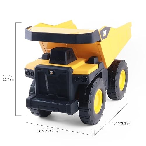 Cat Construction Toys, Steel Dump Truck 16" - Real Steel Body, Working Dump Bed, Oversize All-Terrain Wheels, Heavy-Duty Construction Vehicle for Indoor/Outdoor Play, Kids Ages 3 + thumbnail 3