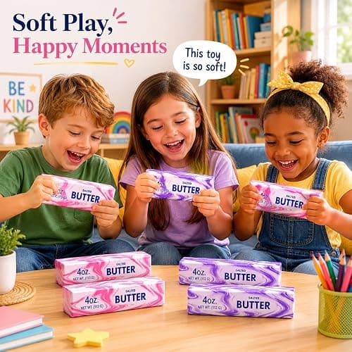 2 Pack Butter Squishy Toys, Slow Rising Squeeze Toys for Stress Relief | 2-Pack Pink & Purple Butter Squishies, Slow-Rising Squeeze Toys for Desk, Office, Study Breaks, Travel & Home thumbnail 8