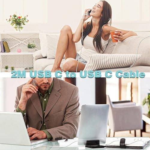 USB C Charger Cable 2M Type C to Type C iPhone USBC Plug UK 20W USB-C Power Adapter Compatible for iPhone 16 Pro Max 17 Air 15 Plus, iPad Air Pro, Samsung Charger Cable Fast Charge Galaxy S25 A17 A16 thumbnail 8