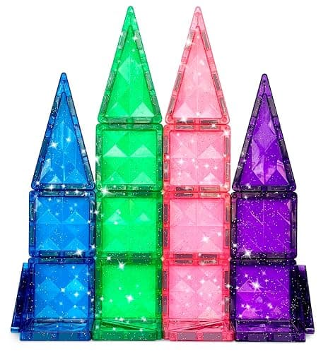 CreateOn Crayola Mini Magnetic PIP-Tiles, Building Set for Kids, Magnetic Building Toys for Kids, STEM Travel Toys for Boys and Girls Ages 3+, 24-Piece Set (Glitter) thumbnail 5