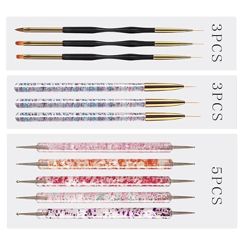 Professional Nail Art Brush Dotting Tools Kit (31pcs Pink) thumbnail 3