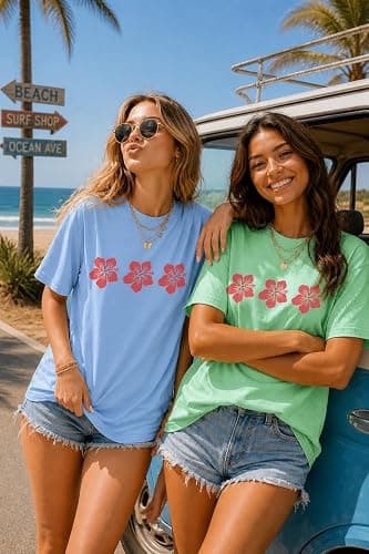 ONLYSTORY Oversized Graphic Floral T Shirts for Teens Girls Cottage Core Loose Tees Casual Aesthetic Vintage Tops thumbnail 4