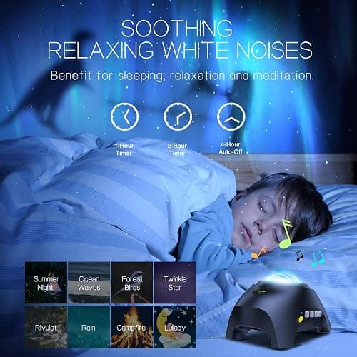 Northern Galaxy Light Aurora Projector with 33 Light Effects, LED Star Projector for Bedroom Nebula Lamp, Remote Control, White Noises, Bluetooth Speaker for Parties thumbnail 5