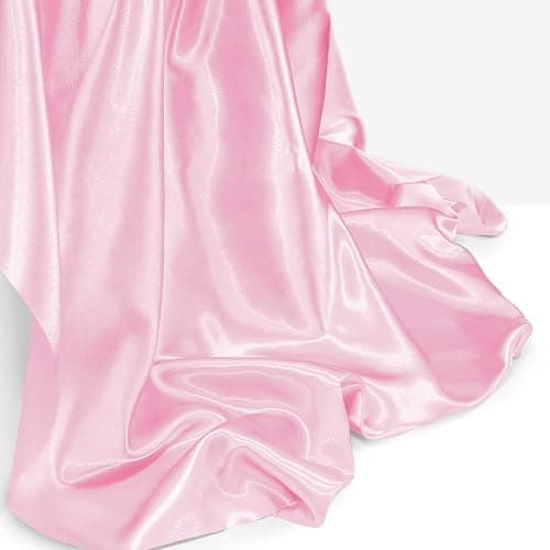 Homiest Pink Satin Fabric by The Yard, 5 Yards x 58 Inch Charmeuse Satin Fabric Silky & Shiny Cloth Fabric, Smooth Bridal Satin Fabric for Wedding Dress, Clothing Making, DIY Crafts, Sewing thumbnail 7