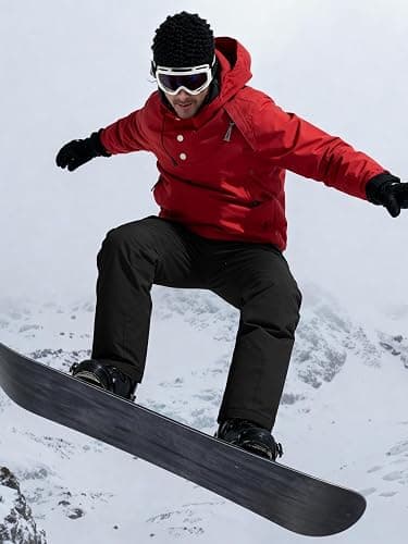 FREE SOLDIER Men's Waterproof Snow Insulated Pants Winter Skiing Snowboarding Pants with Zipper Pockets thumbnail 2