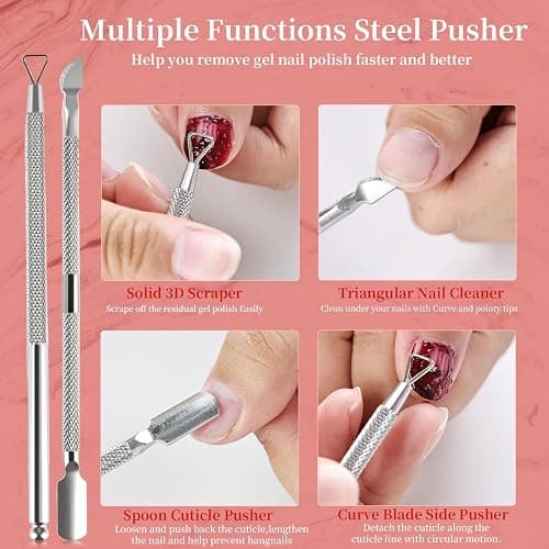 JODSONE Gel Nail Remover No Need Soaking or Wrapping for Quick And Easy Removal At Home with Cuticle Pusher and Nail File thumbnail 8