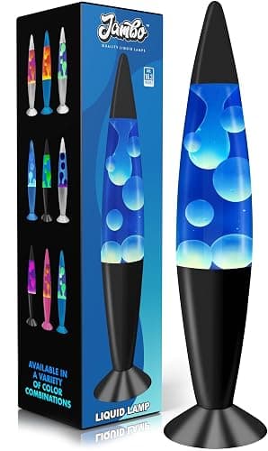 JAMBO 16" Beautiful Lamp- Blue with White/Blue Wax, Relaxing Liquid Lamp for Living Room Office Bedroom Adults Teens Kids, Magma Light, Night Light Nightlight, Home Decor - Image 1