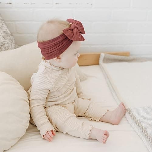 Prohouse 12 Pack Baby Nylon Headbands Hairbands Hair Bow Elastics Handmade Hair Accessories for Baby Girls Newborn Infant Toddlers Kids(Pink) thumbnail 7