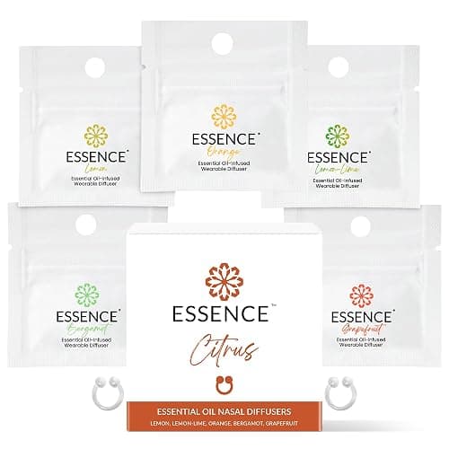 Essence Nasal Diffuser Citrus Bundle โ Essential Oil Silicone Nose Rings for Mood, Energy & Positivity โ Wearable Aromatherapy Pack with Lemon, Orange, Grapefruit & Bergamot - Image 1