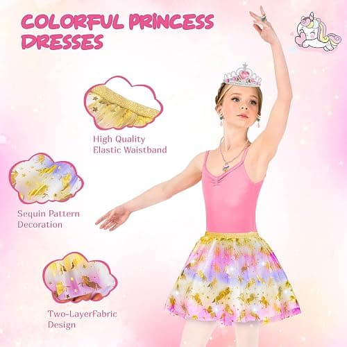 Princess Dress Up for Girls, Dress Up Clothes for Girl with Princess Shoes, Toddler Girls Boutique, Pretend Play Gifts for Little Girl Aged 3-6 Years Old thumbnail 5
