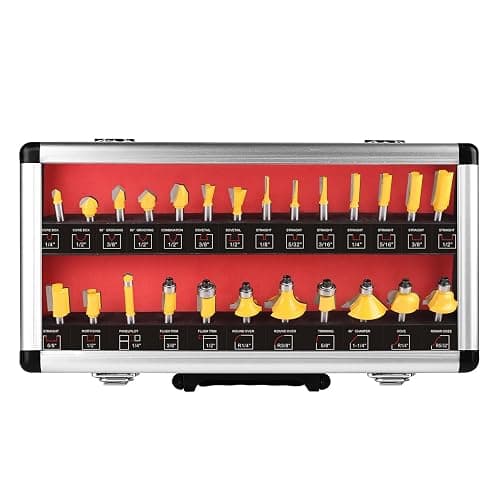 UTRUSTTO Router Bits 25 Pieces, 1/4 Inch Shank Tungsten Carbide Router Bit Set, for Professional and Beginners Carpenter thumbnail 7