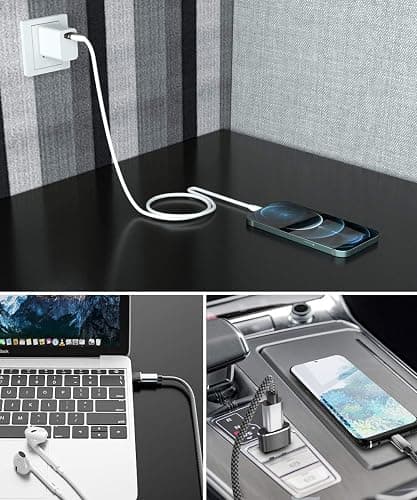 Elebase USB to USB C Adapter 4 Pack,USBC Female to A Male Car Charger,Type C Converter for iPhone 16 16e Pro Max,15 14 13 12 Plus,Apple Watch iWatch 10 9 8,Airpods,iPad Air Mini 6 7,Samsung Galaxy S25 - Black thumbnail 6