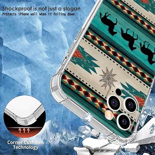 MeieaS Compatible with iPhone 14 Pro Max Phone case,Western azrec Love Horse Dreamcatchers Silicone Bumper Shockproof Anti-Scratch Slim Phone Cover Designed for iPhone Cases - western azrec Love Horse Dreamcatchers - For iPhone 14 Pro Max thumbnail 5