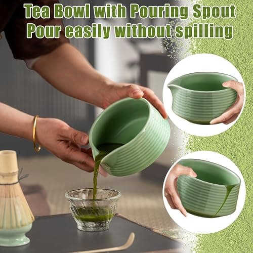 Matcha Whisk Set, Ceramic Matcha Set Includes Matcha Bowl,Chashaku Matcha Scoop thumbnail 4