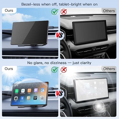 9" Carplay Screen for Car, Portable Wireless Car Play Screen for Apple CarPlay & Android Auto, OTA Updates, Backup Camera, Mirror Link, Voice Control, GPS Navigation, Bluetooth 5.0, FM/AUX thumbnail 4