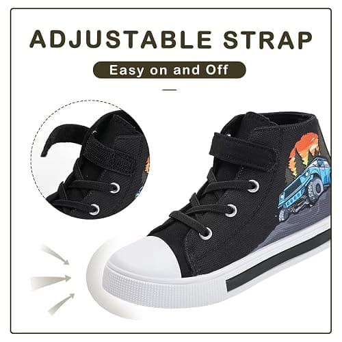 EUXTERPA Kids Toddler Sneakers Light Up Flashing Shoes Girls Boys Easy Fasten High Top Walking Canvas Sneaker thumbnail 3