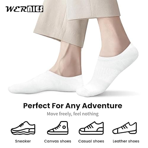 wernies No Show Socks Women - 8 Pairs Ankle Socks for Women, Low Cut Socks Short Cotton Socks, Invisible Casual Socks thumbnail 7