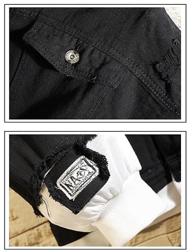 Yazkimo Unisex Alastor Costume Valentino Cosplay Lucifer Coat Black Denim Jacket Hazbin Cosplay for Halloween thumbnail 3