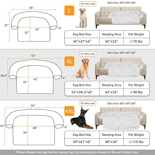 Calming Dog Bed Fluffy Plush Dog Mat for Furniture Protector with Removable Washable Cover for Large Medium Small Dogs and Cats (Extra Large (53x39.3x6), Light Grey) thumbnail 5