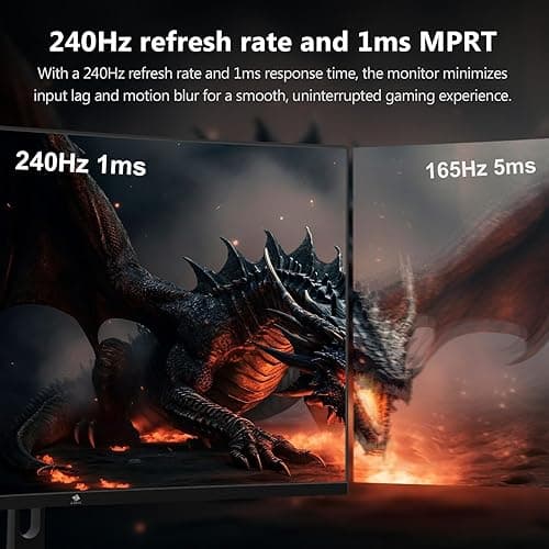 Z-Edge 32 inch Curved Gaming Monitor, FHD 1080P 240Hz Curved Monitor,1500R Computer Monitor, MPRT 1ms Monitor, UG32P 2X DP 1.4 Ports and 2X HDMI 2.0 Ports thumbnail 3