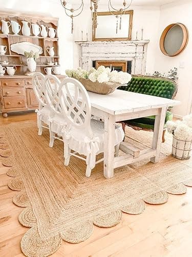 Gautam International Scalloped Natural Jute Area Rug, Natural Color (6'X9') - Natural - 6'x9' thumbnail 2
