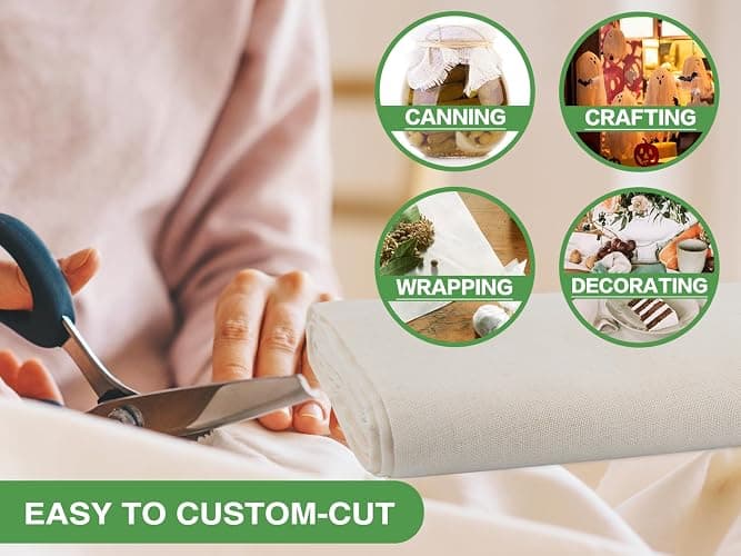 Organic Cheese Cloths, GOTS Certified, Grade 100, 36x36Inch, Reusable Cheese Cloth with Closed Edges Fabric Fine Mesh Cloth, Unbleached Cotton Muslin Cheesecloth for Straining,Cooking,Crafts - 9 Sq.Ft thumbnail 5