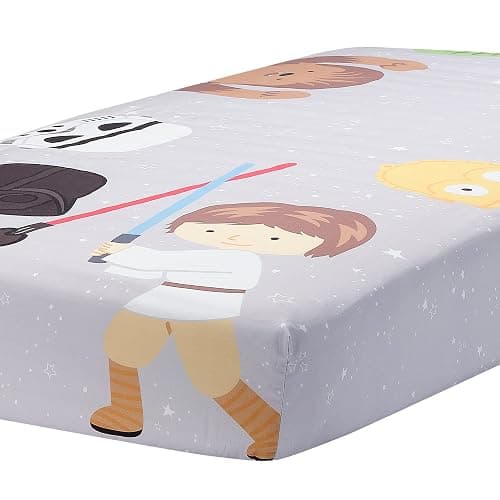 Lambs & Ivy Star Wars Galaxy Cotton Fitted Crib Sheet - Yoda/Darth Vader/R2D2 thumbnail 3