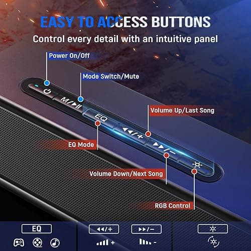 FIFINE Computer Speakers System with Subwoofer, Gaming Speaker for PC with RGB, Volume Control, Monitoring, 3.5mm Aux Input, AC Powered Speakers for Desktop Mobile TV-AmpliGame A22 thumbnail 6