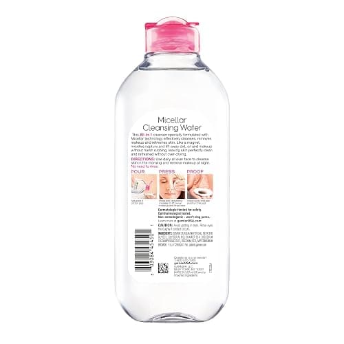 Garnier Micellar Water, Hydrating Facial Cleanser & Makeup Remover, Suitable for Sensitive Skin, Vegan, Cruelty Free, 13.5 Fl Oz (400mL), 1 Count thumbnail 11
