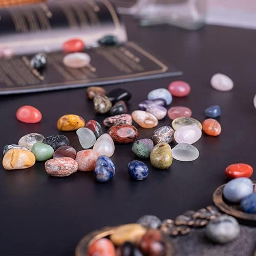 Polished Mixed Crystal Chips Set, 0.4 inches, 128 Pcs - Handpicked Tumbled Stones and Crystals Bulk for Healing, Reiki, Meditation, Witchcraft and Home Decor thumbnail 6