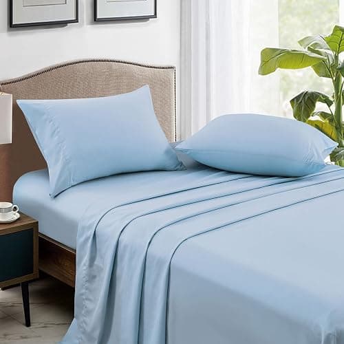 FreshCulture Light Blue Pillowcases Queen Size 2 Pack - Pillowcase Set - Envelope Closure - Soft Brushed Microfiber Fabric - 20x30 Inches Pillow Case Set of 2 for Home, Hotels, Schools thumbnail 2