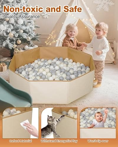 Foldable Ball Pits for Kids and Pets - Versatile Toddler Pool and Cat Ball Pit - Perfect for Girls and Boys Indoor and Outdoor Play Ball Pit - Easy to Assemble and Storage(Balls Not Include) thumbnail 8