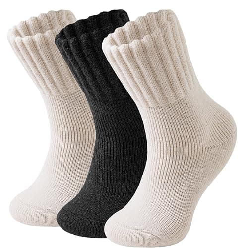 VoJoPi Thermal Crew Boot Socks for Women, 3 Pairs Thick Cushion Warm Winter Socks, Gift for Ladies Size 7-11 - Image 1